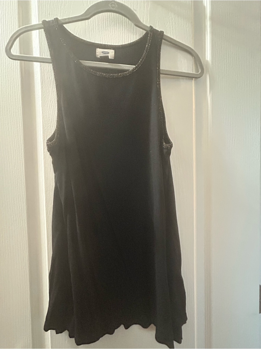 Old Navy Black Sparkle Trim Tank Top